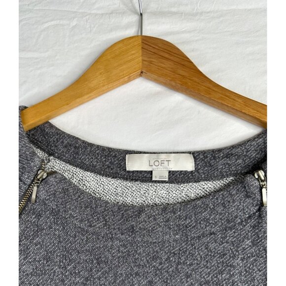 Loft Zipper Detail Long Sleeve Tunic size Small  Gray - Picture 2 of 8
